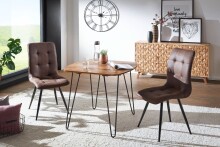 Esstisch >WL5.627< in Sheesham, Massivholz - 80x76x80cm (BxHxT)