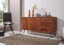 Sideboard >WL5.629< in Sheesham, Massivholz  - 145x75x45cm (BxHxT)