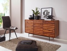 Sideboard >WL5.635< in Sheesham, Massivholz - 150x81x41cm (BxHxT)