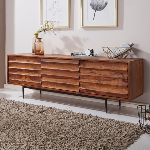 Lowboard >WL5.636< in Sheesham, Massivholz - 147x50x38cm (BxHxT)