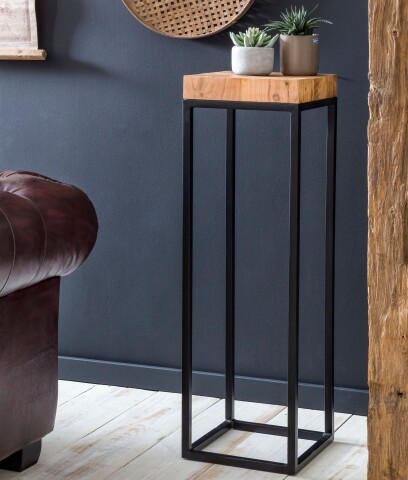Telefontisch >WL5.654< in Akazie, Massivholz - 30x97x30cm (BxHxT)