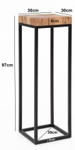 Telefontisch >WL5.654< in Akazie, Massivholz - 30x97x30cm (BxHxT)