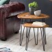 Satztisch >WL5.659< (2er-Set) in Sheesham, Massivholz - 60x56x60cm (BxHxT)