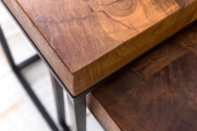 Satztisch >WL5.660< (2er-Set) in Sheesham, Massivholz - 30x60x30cm (BxHxT)