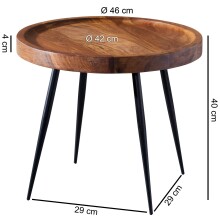 Tabletttisch >WL5.674< in Sheesham, Massivholz - 40x46cm (HxD)