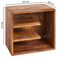 Beistelltisch >WL5.676< in Sheesham, Massivholz - 43x43x30cm (BxHxT)