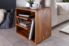 Beistelltisch >WL5.676< in Sheesham, Massivholz - 43x43x30cm (BxHxT)