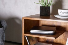 Beistelltisch >WL5.676< in Sheesham, Massivholz - 43x43x30cm (BxHxT)