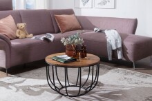 Couchtisch >WL5.677< in Sheesham, Massivholz - 39x60cm (HxD)