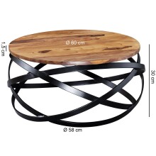 Couchtisch >MANUR< in Sheesham, Massivholz - 30x60cm (HxD)