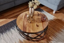 Couchtisch >MANUR< in Sheesham, Massivholz - 30x60cm (HxD)