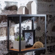 Wandregal >PURI< in Sheesham, Massivholz - 35x35x18cm (BxHxT)