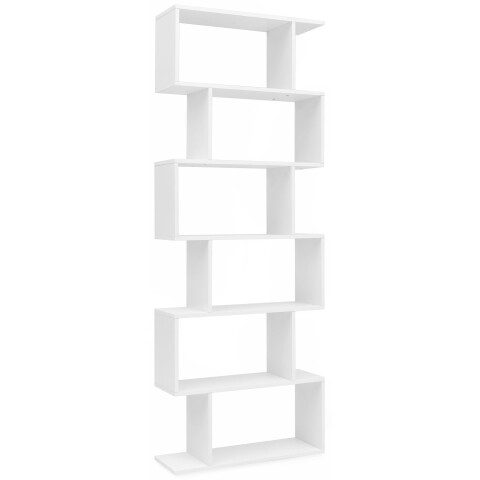 Bücherregal >WL5.691< in Weiß, Holzwerkstoff - 70x191x24cm (BxHxT)