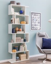 Bücherregal >WL5.691< in Weiß, Holzwerkstoff - 70x191x24cm (BxHxT)