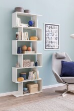 Bücherregal >WL5.691< in Weiß, Holzwerkstoff - 70x191x24cm (BxHxT)