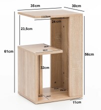 Beistelltisch >WL5.697< in Sonoma Eiche Dekor, Holzwerkstoff - 35x61x30 (BxHxT)