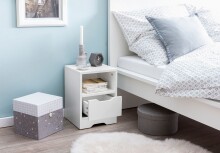 Nachtkommode >WL5.700< in Weiß, Holzwerkstoff - 31x43x31cm (BxHxT)