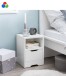Nachtkommode >WL5.700< in Weiß oder Eiche Dekor, Holzwerkstoff - 31x43x31cm (BxHxT)
