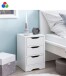 Nachtkommode >WL5.704< in Weiß oder Eiche Dekor, Holzwerkstoff - 31x49x31cm (BxHxT)