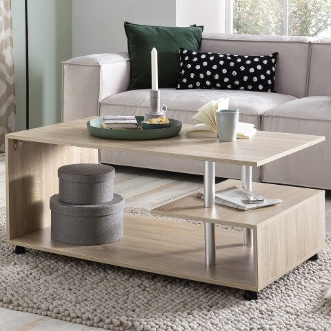 Couchtisch >WL5.735< in Sonoma Eiche Dekor, Holzwerkstoff - 105x48x60cm (BxHxT)