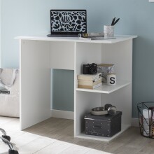 Regal-Schreibtisch >WL5.757< in Weiß, Holzwerkstoff - 82x76x60cm (BxHxT)