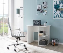 Regal-Schreibtisch >WL5.757< in Weiß, Holzwerkstoff - 82x76x60cm (BxHxT)