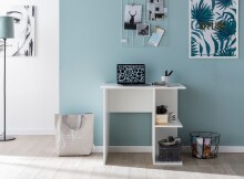 Regal-Schreibtisch >WL5.757< in Weiß, Holzwerkstoff - 82x76x60cm (BxHxT)