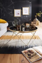 Couchtisch >WL5.786< in Schwarz / Gold, Metall / Glas - 39x82cm (HxD)