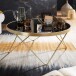 Couchtisch >WL5.786< in Schwarz / Gold, Metall / Glas - 39x82cm (HxD)