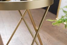 Beistelltisch >PARMA< in Schwarz / Gold, Metall / Glas - 46x42cm (HxD)