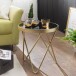 Beistelltisch >PARMA< in Schwarz / Gold, Metall / Glas - 46x42cm (HxD)