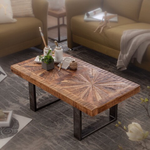 Couchtisch >WL5.950< in Mango, Massivholz - 105x40x55cm (BxHxT)