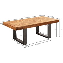 Couchtisch >WL5.950< in Mango, Massivholz - 105x40x55cm (BxHxT)