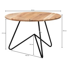 Couchtisch >WL5.956< in Akazie, Massivholz - 39x60cm (HxD)