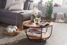 Couchtisch >WL5.957< in Akazie, Massivholz - 34x60cm (HxD)