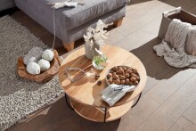 Couchtisch >WL5.957< in Akazie, Massivholz - 34x60cm (HxD)