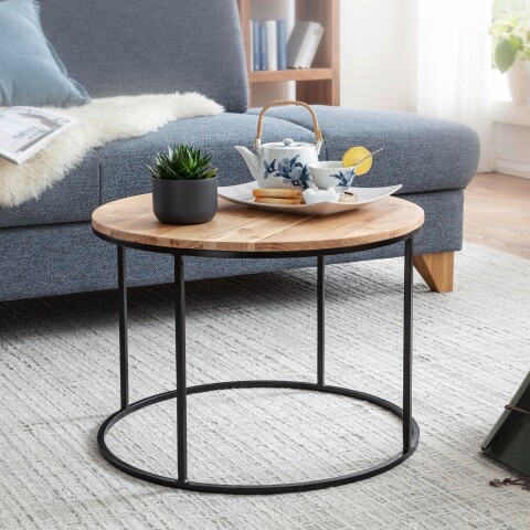 Couchtisch >WL5.959< in Akazie, Massivholz - 43x60cm (HxD)