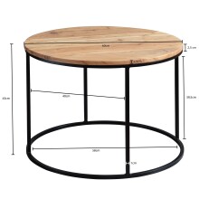 Couchtisch >WL5.959< in Akazie, Massivholz - 43x60cm (HxD)