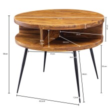 Couchtisch >WL5.962< in Sheesham, Massivholz - 50x60cm (HxD)