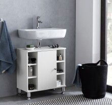 Waschbeckenunterschrank >WL5.752< in Weiß, Holzwerkstoff - 60x64x32cm (BxHxT)