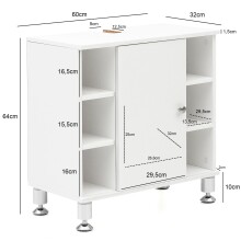 Waschbeckenunterschrank >WL5.752< in Weiß, Holzwerkstoff - 60x64x32cm (BxHxT)
