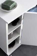 Waschbeckenunterschrank >WL5.752< in Weiß, Holzwerkstoff - 60x64x32cm (BxHxT)