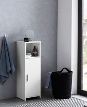 Badkommode >WL5.753< in Weiß, Holzwerkstoff - 30x96x30cm (BxHxT)