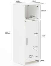 Badkommode >WL5.753< in Weiß, Holzwerkstoff - 30x96x30cm (BxHxT)