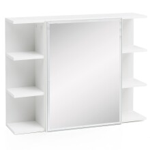 Badezimmerspiegelschrank >WL5.754< in Weiß, Holzwerkstoff - 80x65x20cm (BxHxT)