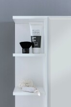 Badezimmerspiegelschrank >WL5.754< in Weiß, Holzwerkstoff - 80x65x20cm (BxHxT)
