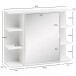 Badezimmerspiegelschrank >WL5.754< in Weiß, Holzwerkstoff - 80x65x20cm (BxHxT)