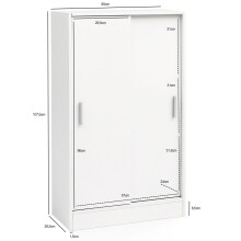 Kommode >WL5.817< in Weiß, Holzwerkstoff - 60x108x29cm (BxHxT)