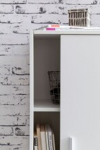 Kommode >WL5.817< in Weiß, Holzwerkstoff - 60x108x29cm (BxHxT)