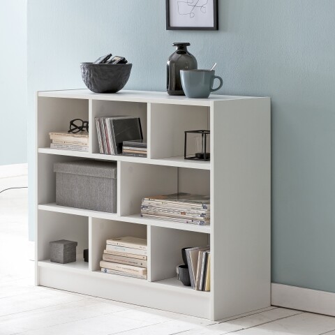 Bücherregal >WL5.819< in Weiß, Holzwerkstoff - 80x69x30cm (BxHxT)
